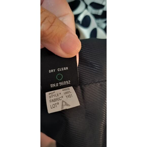 4090) Willi Smith Black Ivory Geo Print Spring Trench Coat Size Medium - Picture 10 of 10